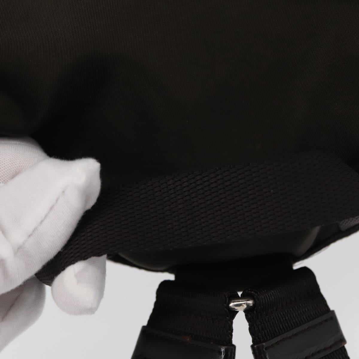 PRADA Backpack Nylon Khaki Silver Auth 151263