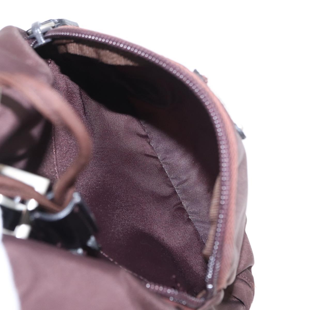 PRADA Backpack Nylon Brown Silver Auth 151264