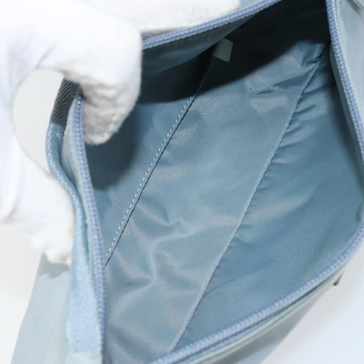 PRADA Accessory Pouch Nylon Light Blue Silver Auth 151268