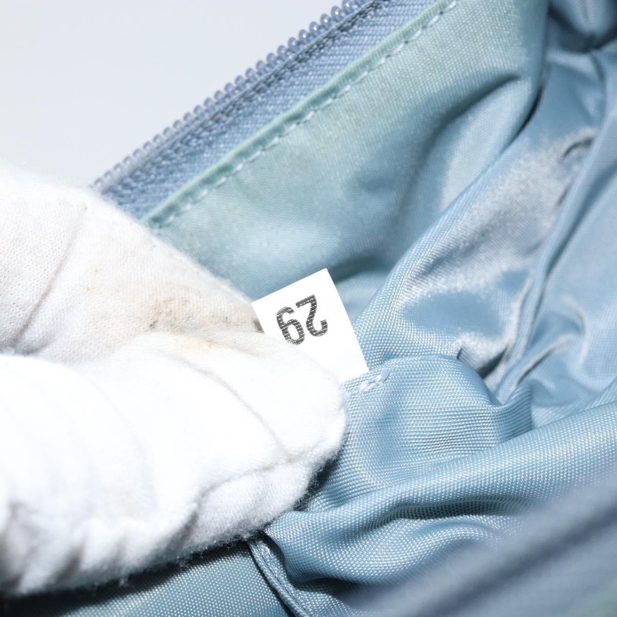 PRADA Accessory Pouch Nylon Light Blue Silver Auth 151268