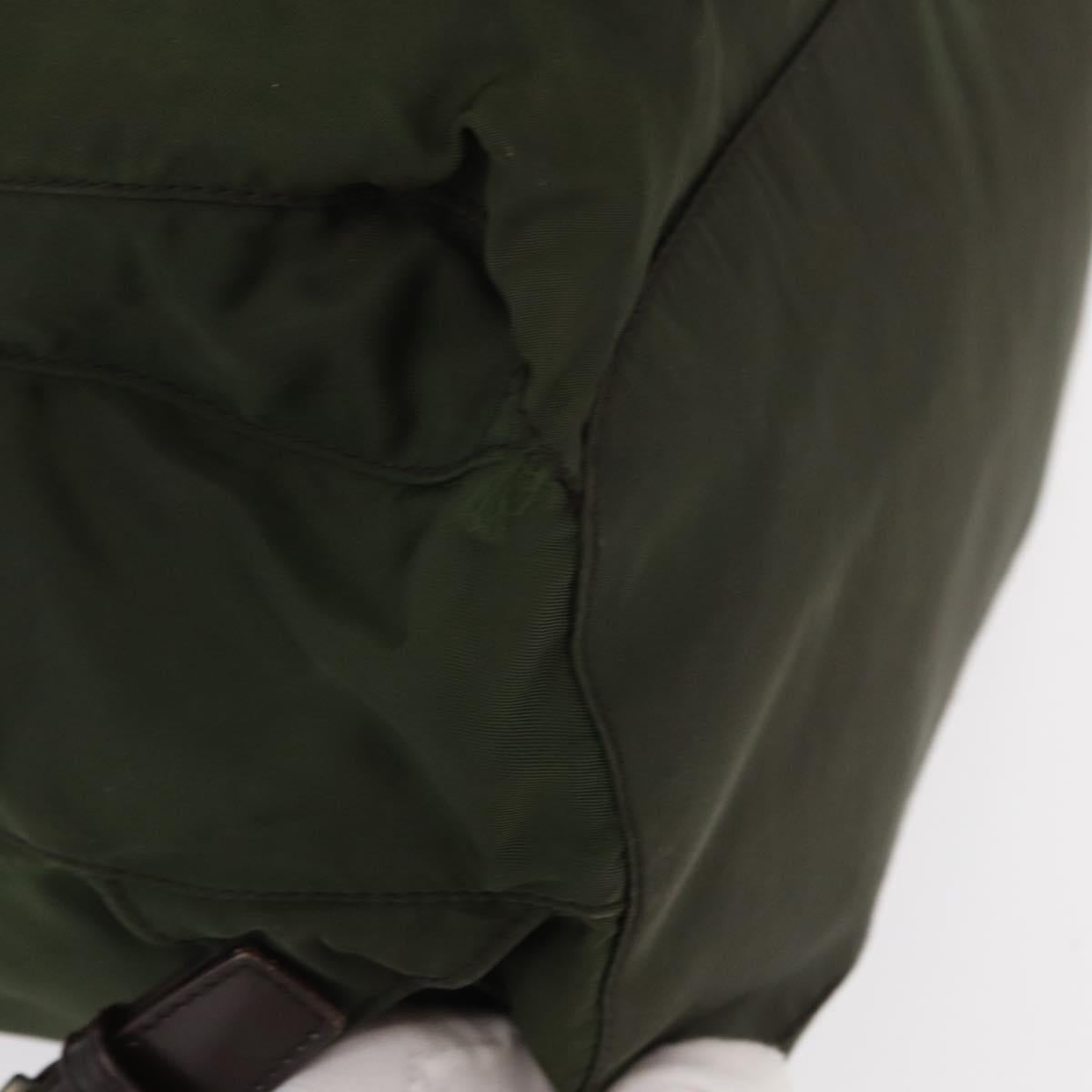 PRADA Backpack Nylon Khaki Silver Auth 151269