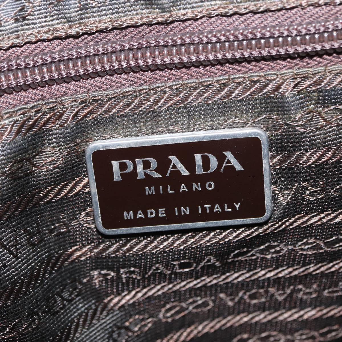 PRADA Backpack Nylon Khaki Silver Auth 151269