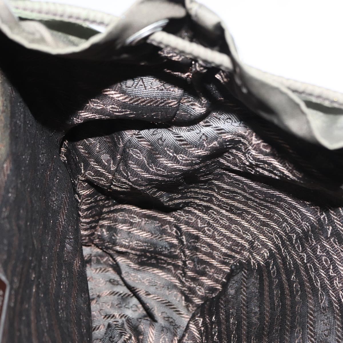 PRADA Backpack Nylon Khaki Silver Auth 151269