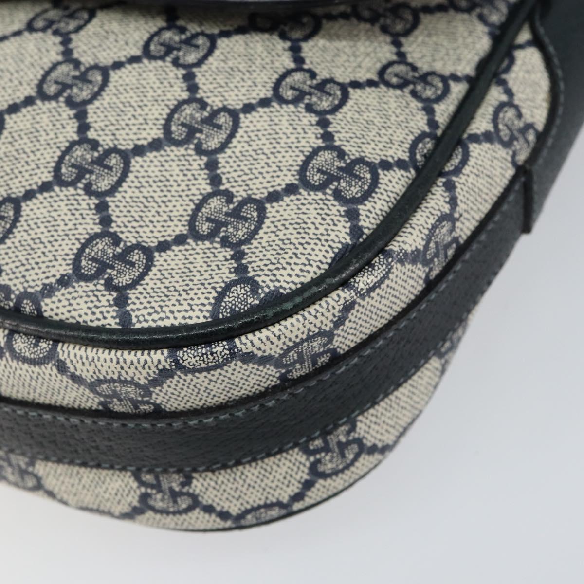 GUCCI GG Supreme Sherry Line Shoulder Bag Navy Gold 001 115 0914 Auth 151271