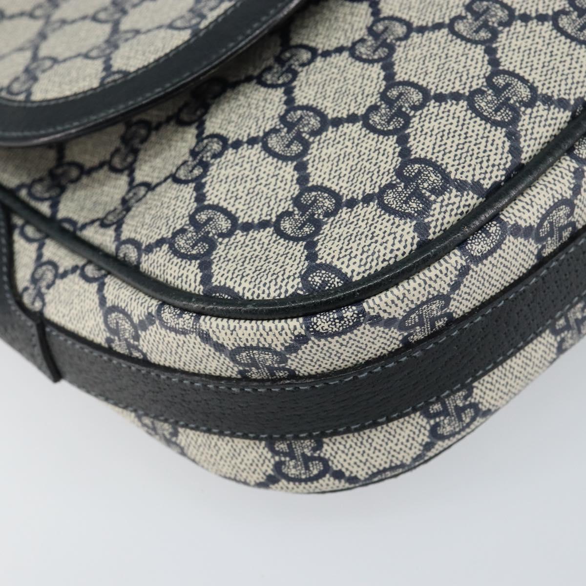 GUCCI GG Supreme Sherry Line Shoulder Bag Navy Gold 001 115 0914 Auth 151271