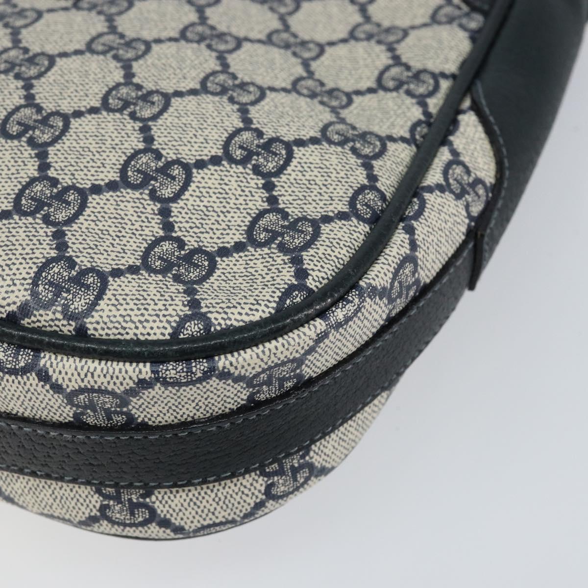 GUCCI GG Supreme Sherry Line Shoulder Bag Navy Gold 001 115 0914 Auth 151271