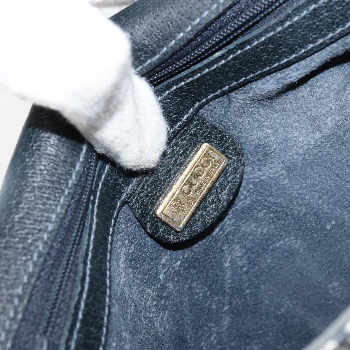 GUCCI GG Supreme Sherry Line Shoulder Bag Navy Gold 001 115 0914 Auth 151271