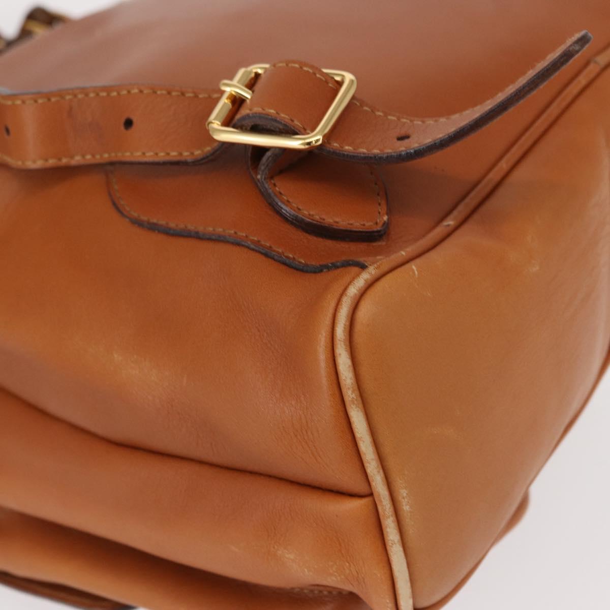GUCCI Bamboo Backpack Leather Brown Gold 003 2058 0016 Auth 151272