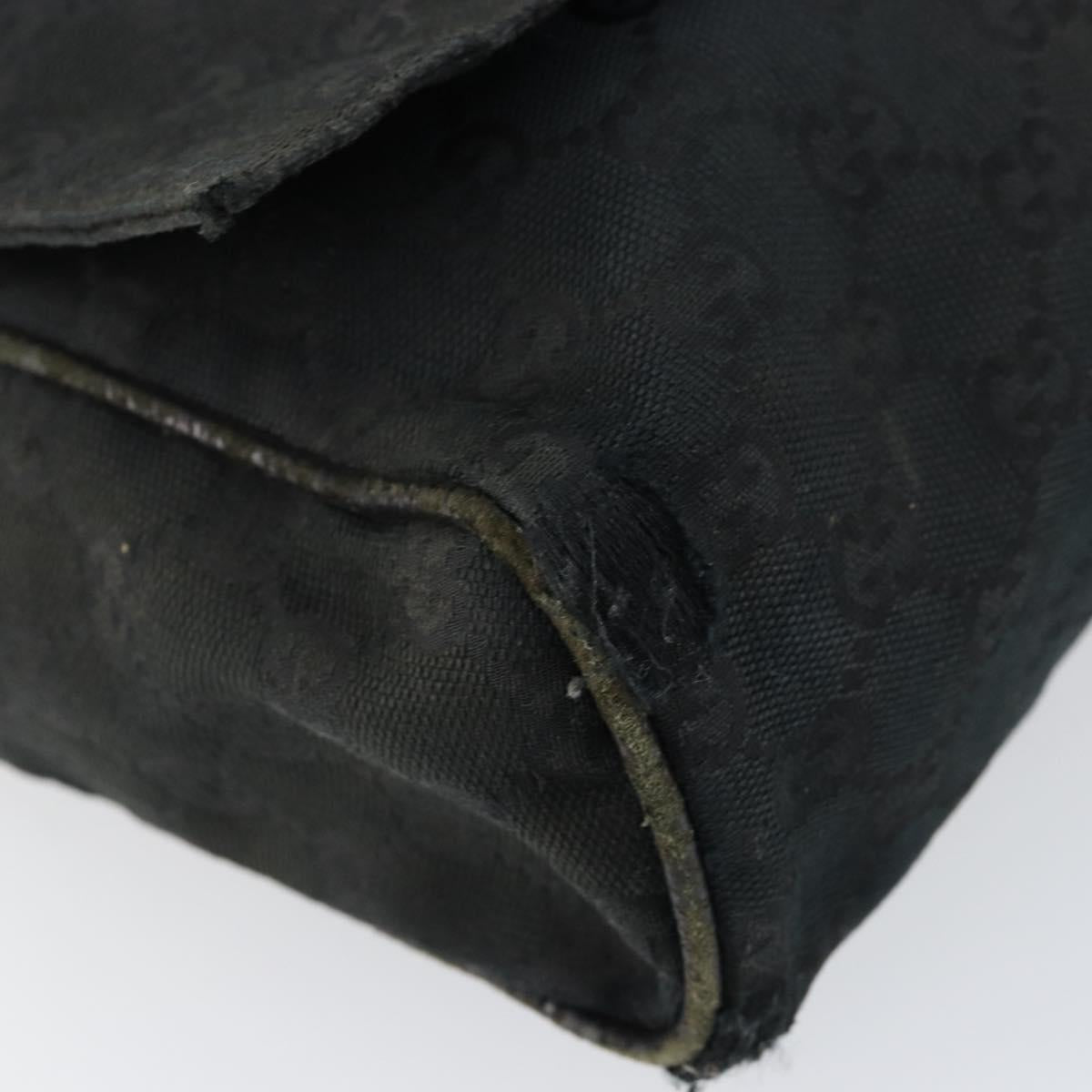 GUCCI GG Canvas Shoulder Bag Black Silver 146236 Auth 151273