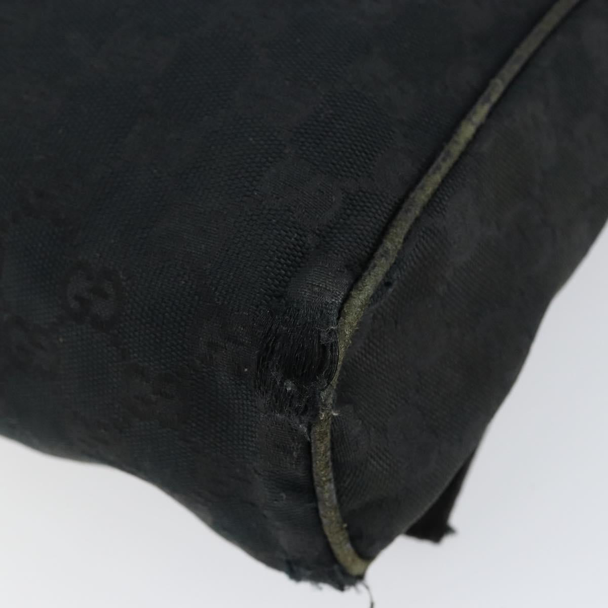 GUCCI GG Canvas Shoulder Bag Black Silver 146236 Auth 151273