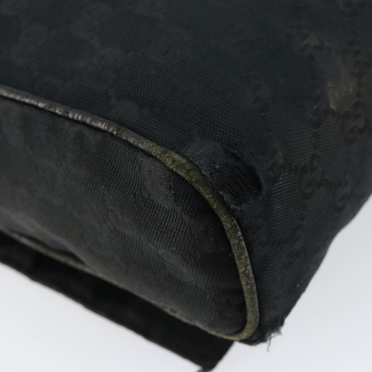 GUCCI GG Canvas Shoulder Bag Black Silver 146236 Auth 151273