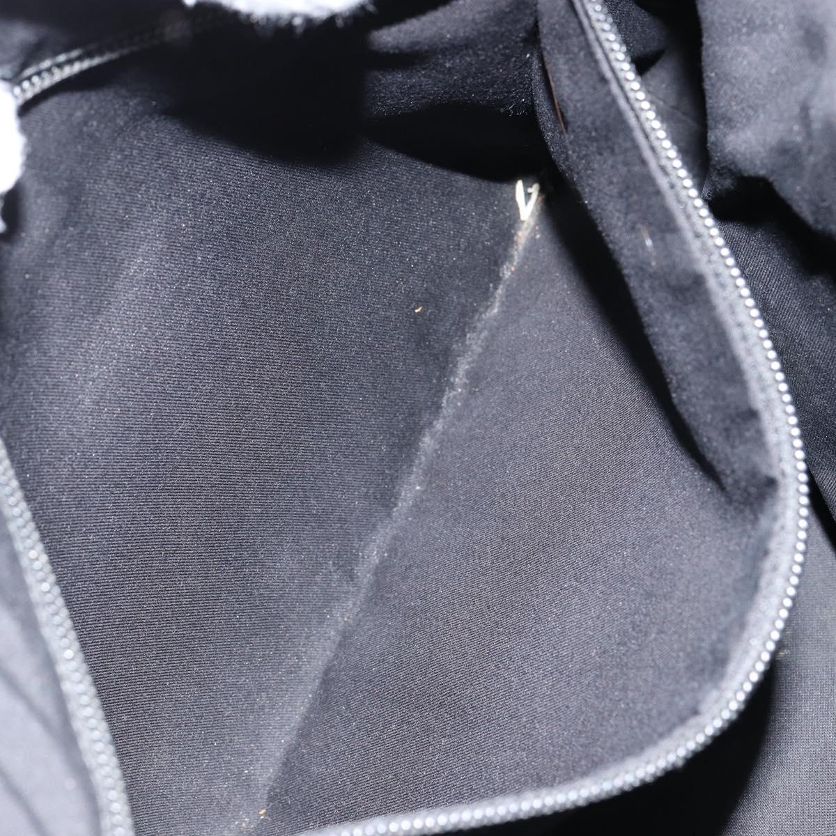 GUCCI GG Canvas Shoulder Bag Black Silver 146236 Auth 151273