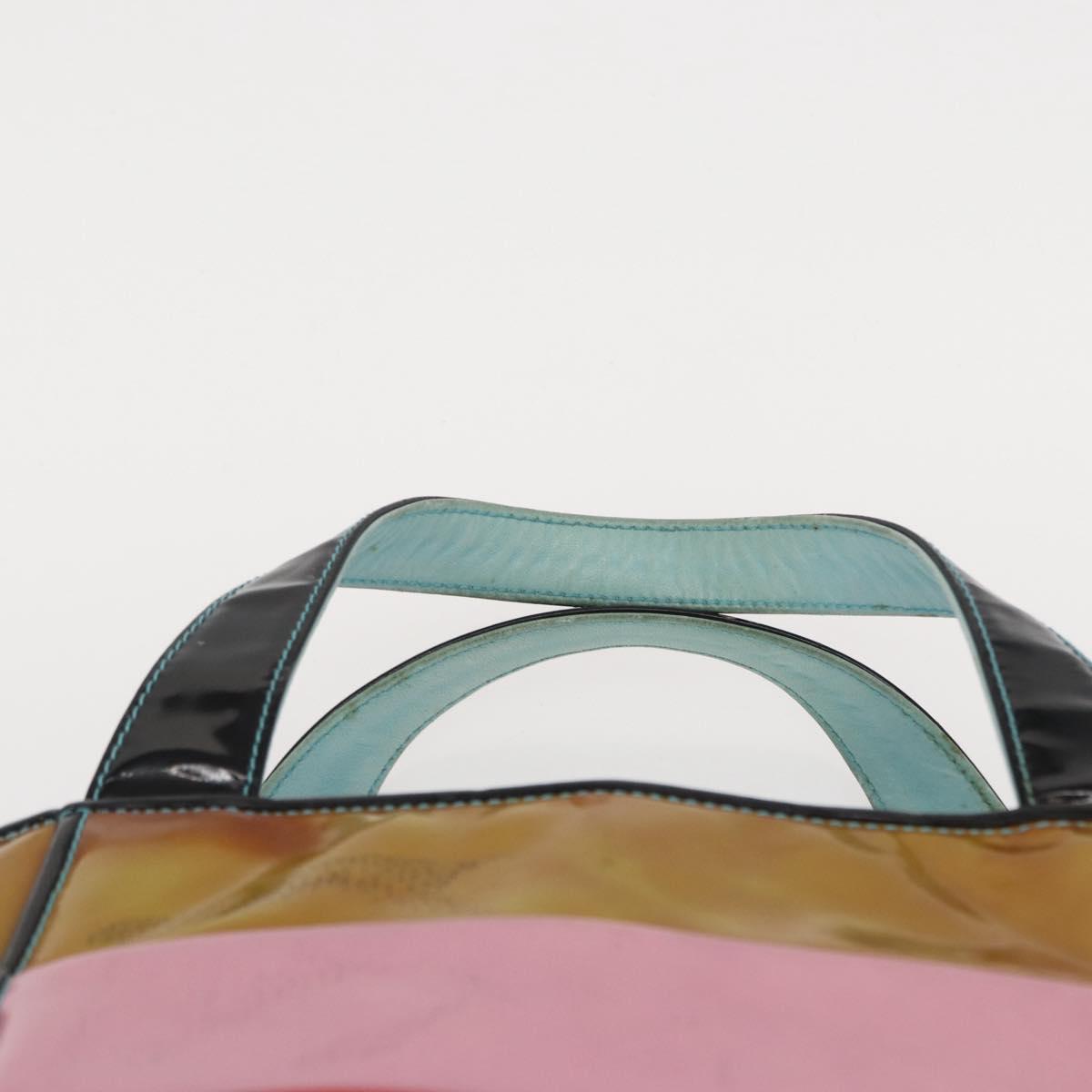 CHANEL Hand Bag Enamel Multicolor Gold CC Auth 151278