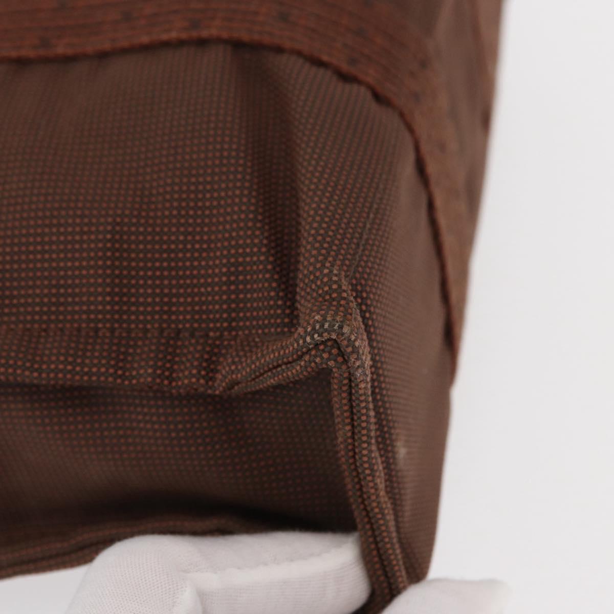 HERMES Her Line PM Tote Bag Canvas Brown Silver Auth 151279