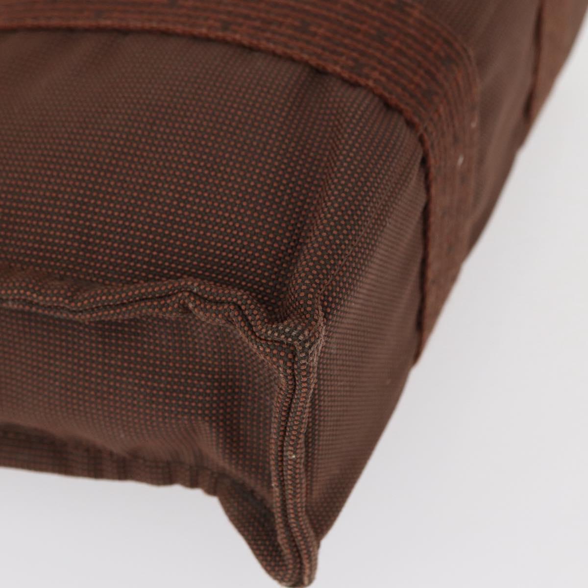 HERMES Her Line PM Tote Bag Canvas Brown Silver Auth 151279