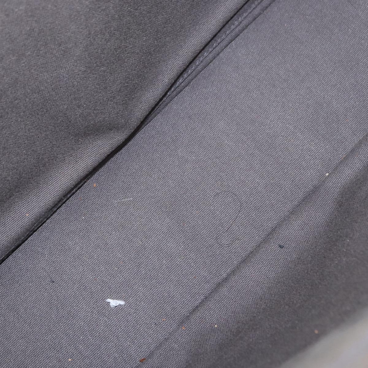 HERMES Fourre ToutMM Hand Bag Canvas Gray Silver Auth 151280