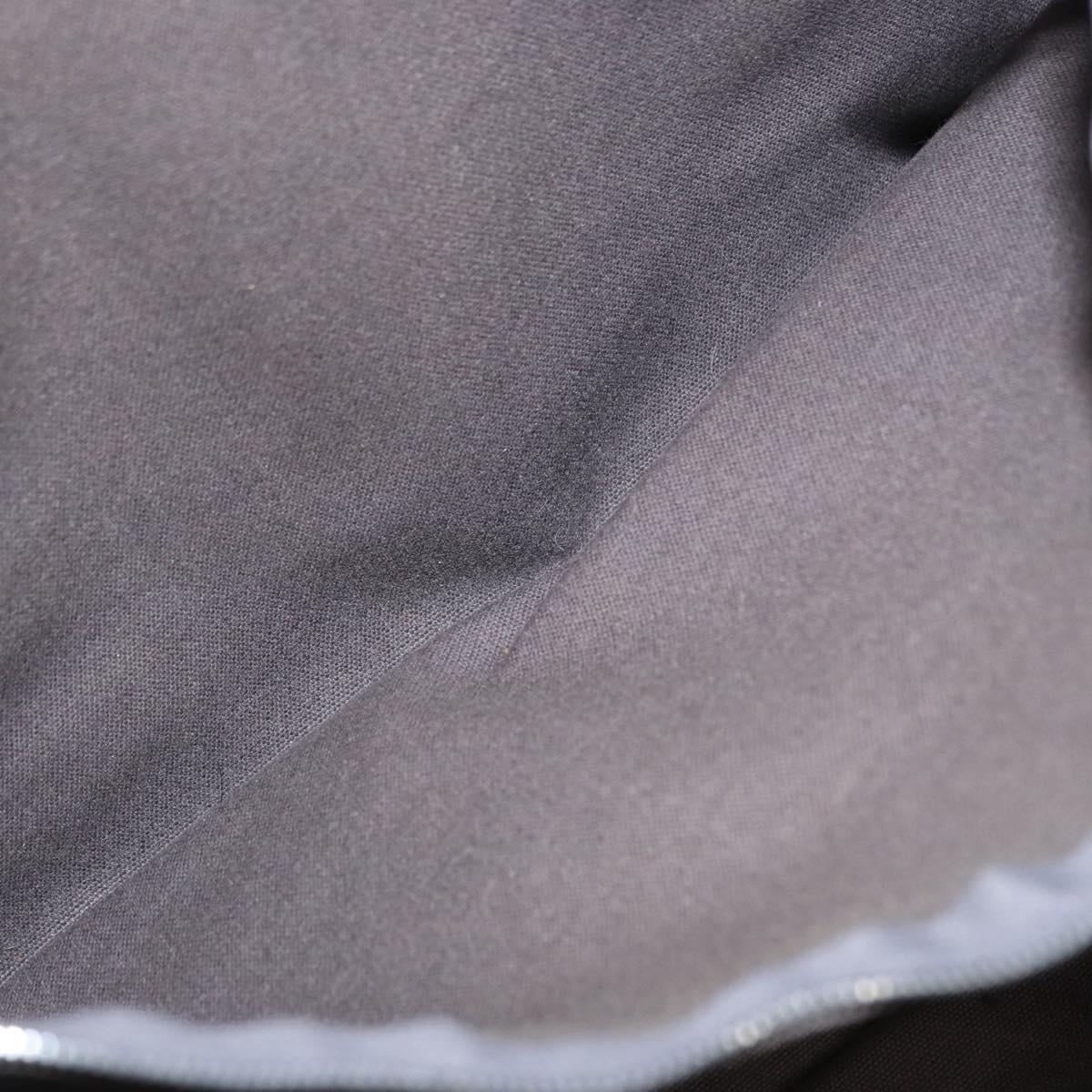 HERMES Fourre ToutMM Hand Bag Canvas Gray Silver Auth 151280