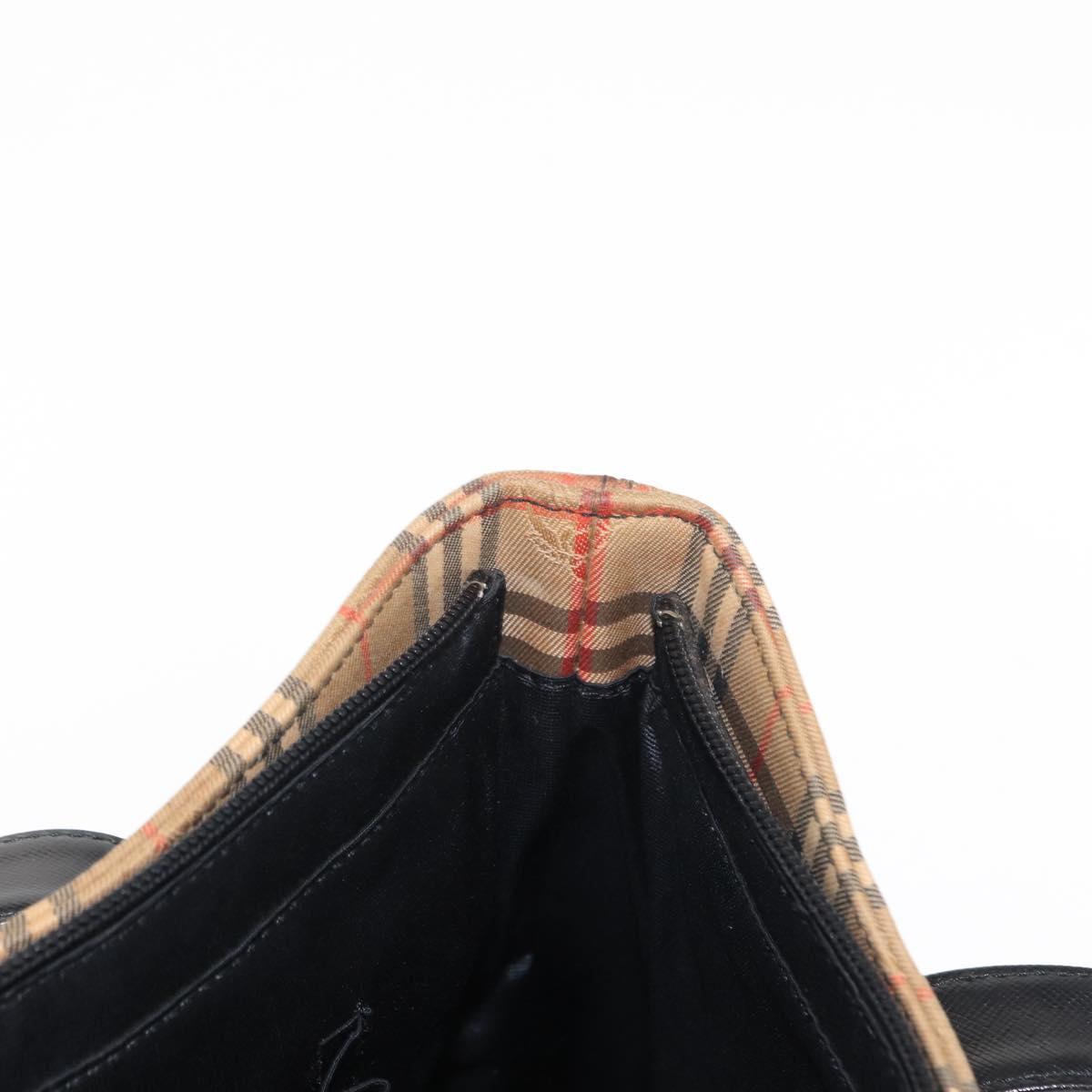 BURBERRY Nova Check Shoulder Bag Canvas Leather Beige Gold Auth 151281