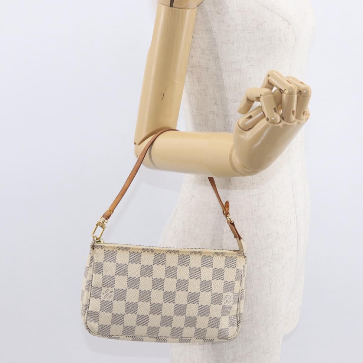 LOUIS VUITTON Damier Azur Pochette Accessoires Pouch N51986 LV Auth 151289