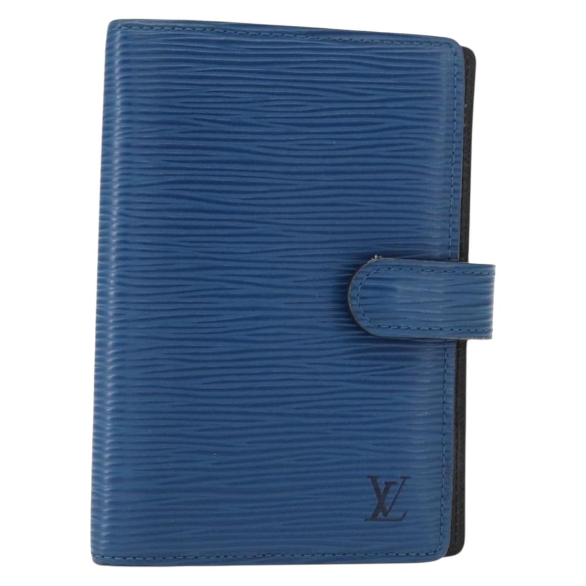 LOUIS VUITTON Epi Agenda PM Day Planner Cover Blue R20055 LV Auth 151290