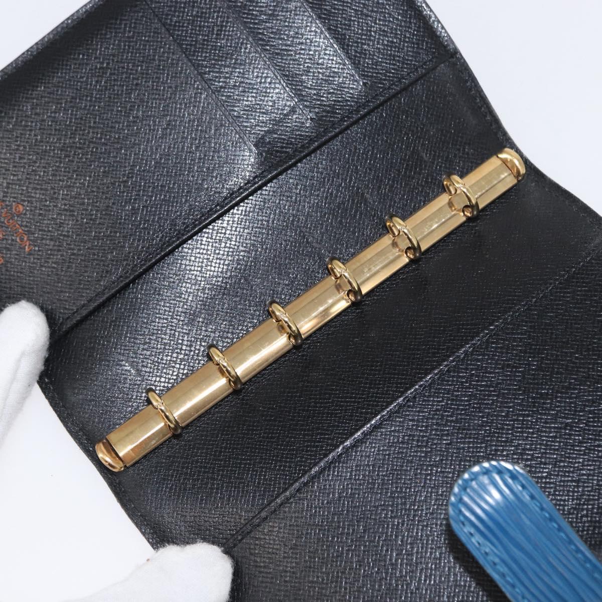 LOUIS VUITTON Epi Agenda PM Day Planner Cover Blue R20055 LV Auth 151290