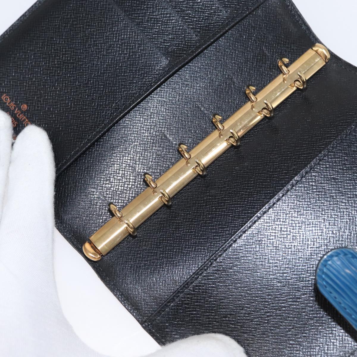 LOUIS VUITTON Epi Agenda PM Day Planner Cover Blue R20055 LV Auth 151290A
