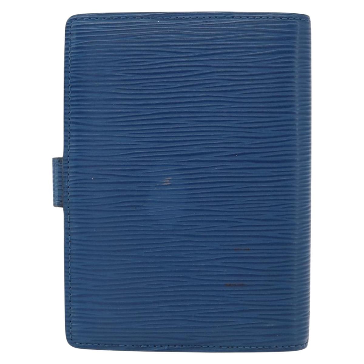 LOUIS VUITTON Epi Agenda PM Day Planner Cover Blue R20055 LV Auth 151290