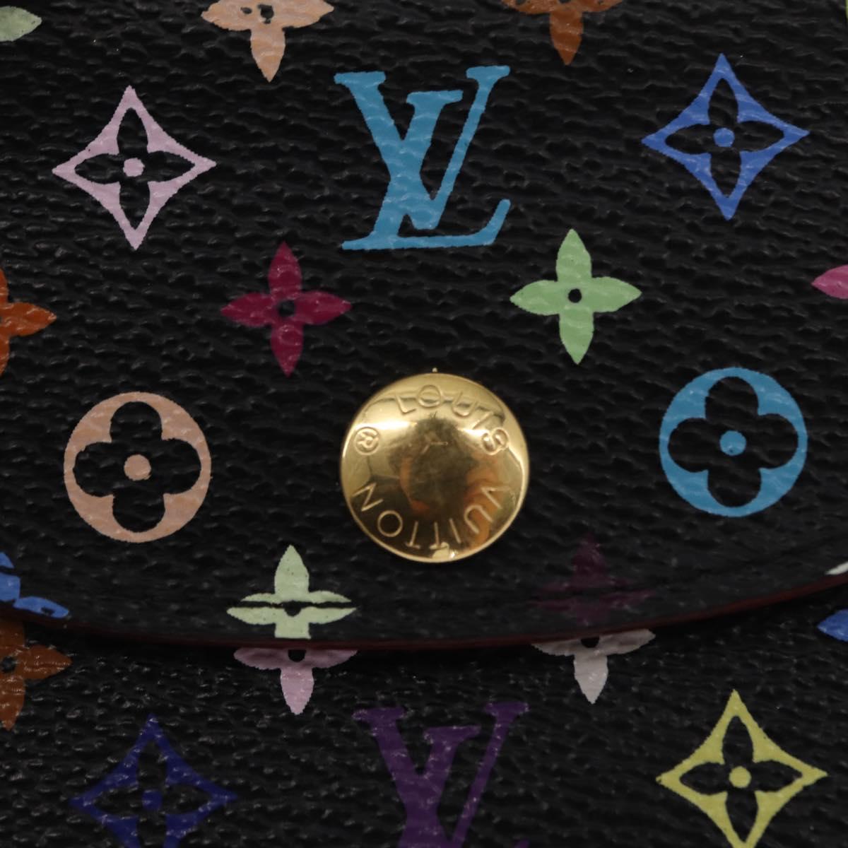 LOUIS VUITTON Multicolor Envelope Carte de Visite Black M66561 LV Auth 151293