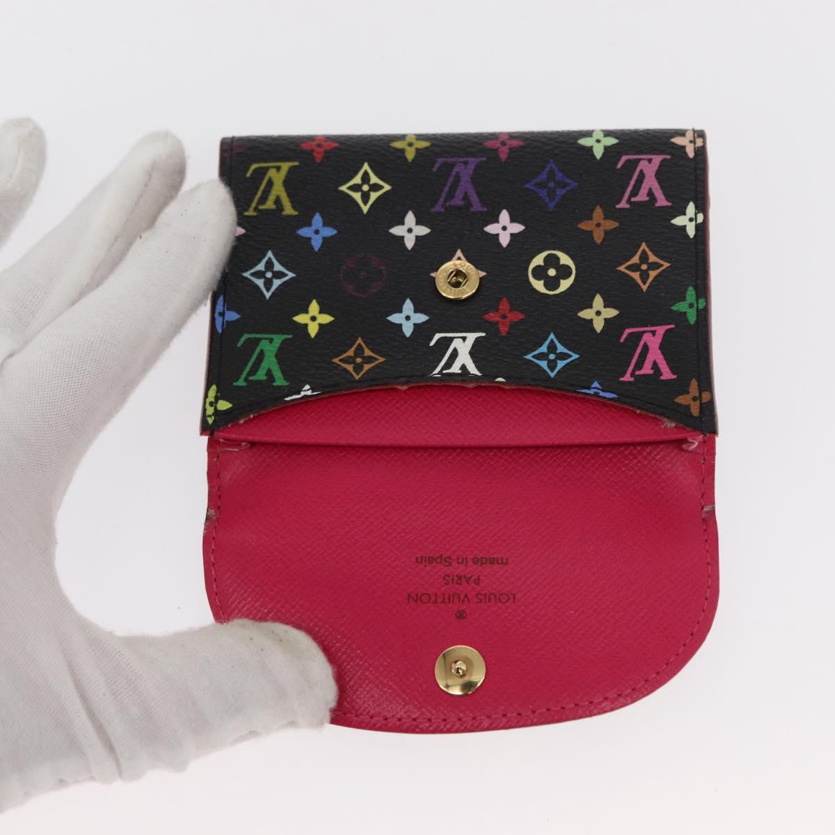 LOUIS VUITTON Multicolor Envelope Carte de Visite Black M66561 LV Auth 151293