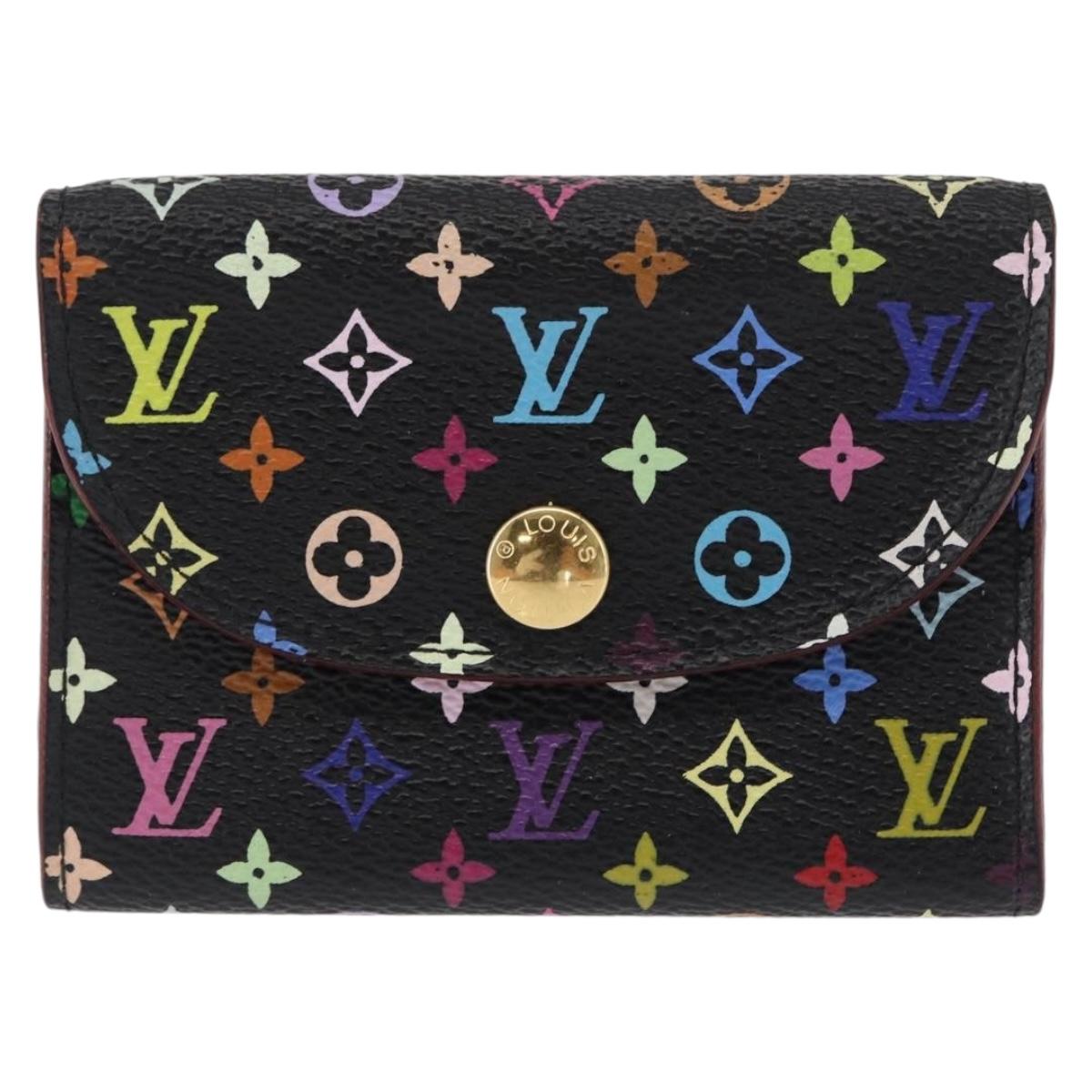 LOUIS VUITTON Multicolor Envelope Carte de Visite Black M66561 LV Auth 151293