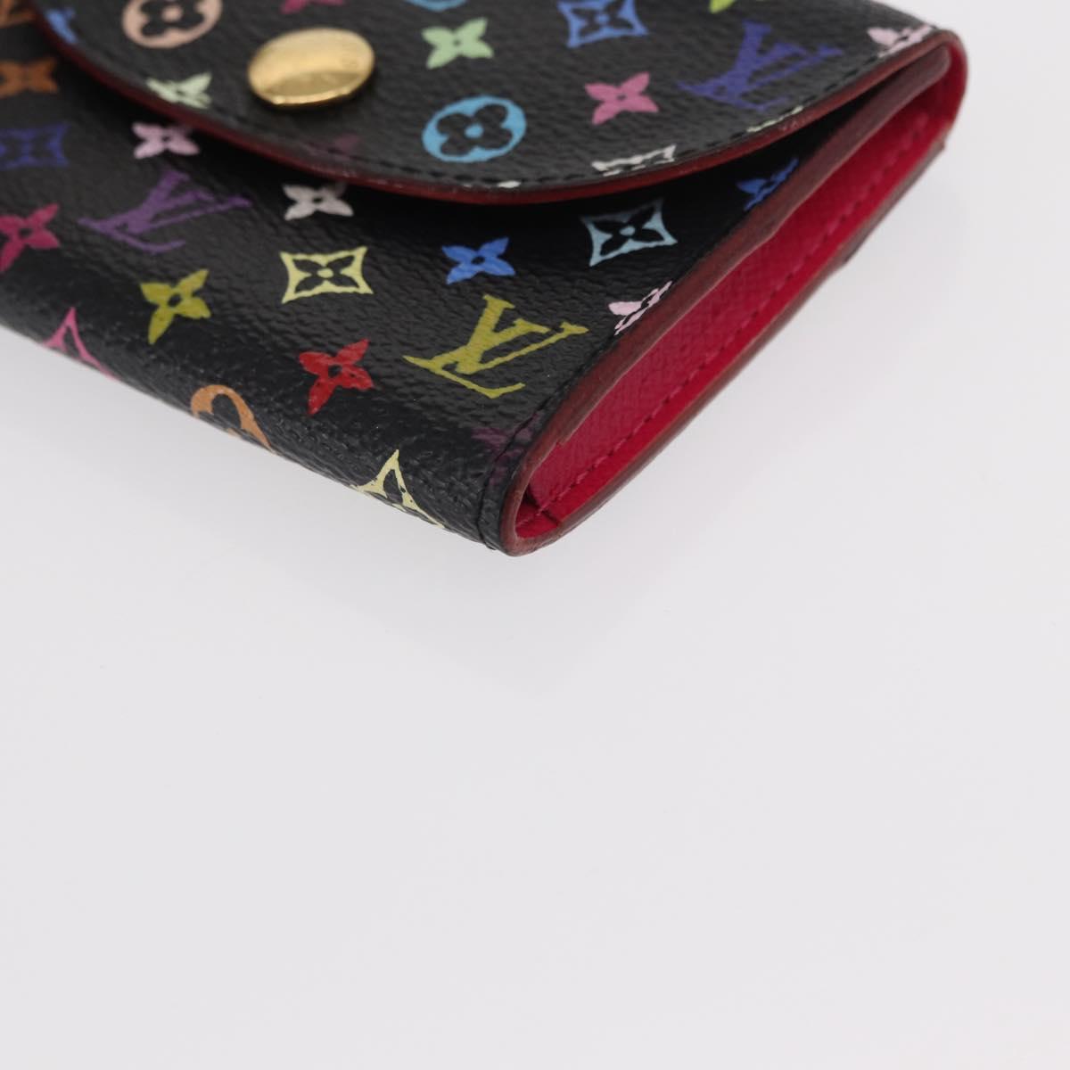 LOUIS VUITTON Multicolor Envelope Carte de Visite Black M66561 LV Auth 151293