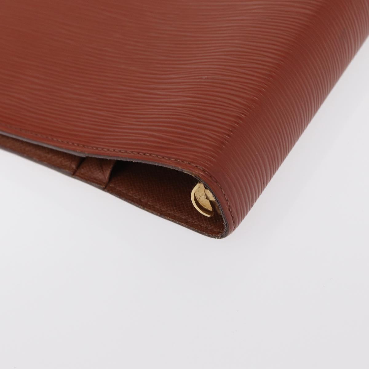 LOUIS VUITTON Epi Agenda GM Day Planner Cover Brown R20213 LV Auth 151294