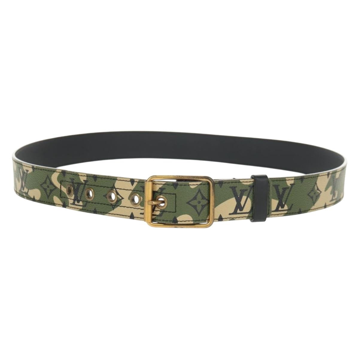 LOUIS VUITTON Monogram Camouflage Ceinture Belt Green M9646U LV Auth 151296V