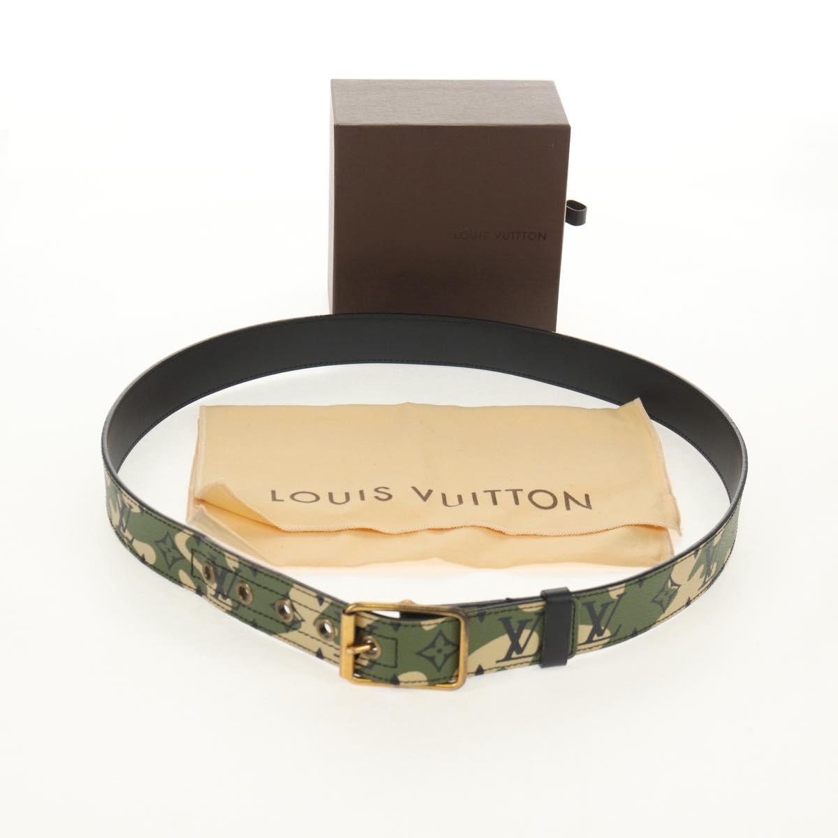 LOUIS VUITTON Monogram Camouflage Ceinture Belt Green M9646U LV Auth 151296V
