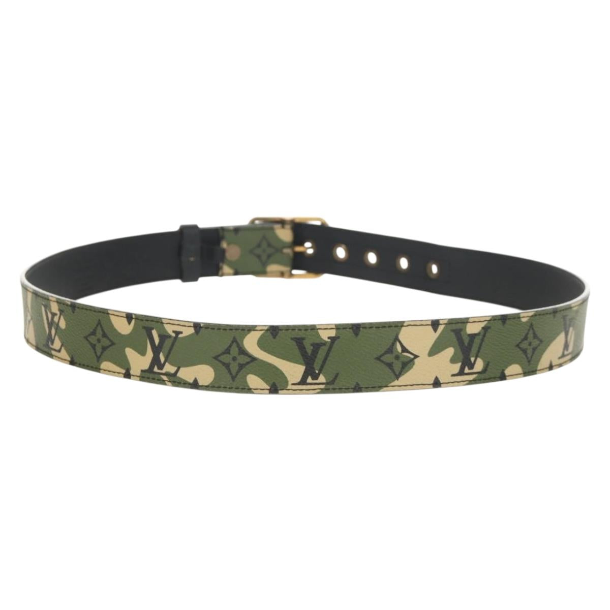 LOUIS VUITTON Monogram Camouflage Ceinture Belt Green M9646U LV Auth 151296V