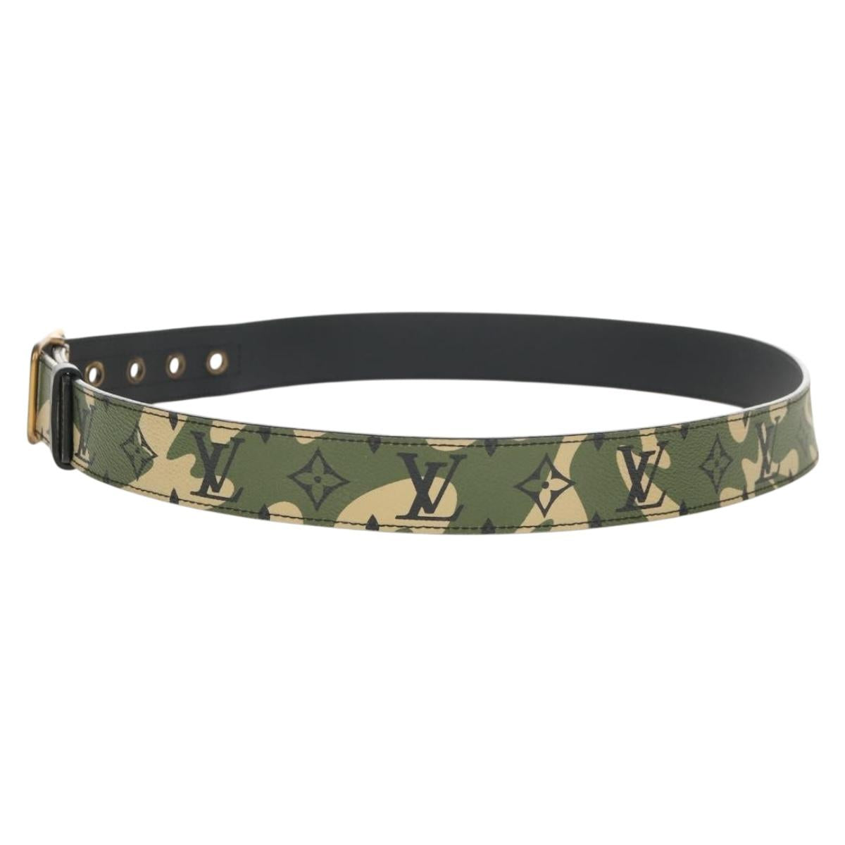 LOUIS VUITTON Monogram Camouflage Ceinture Belt Green M9646U LV Auth 151296V