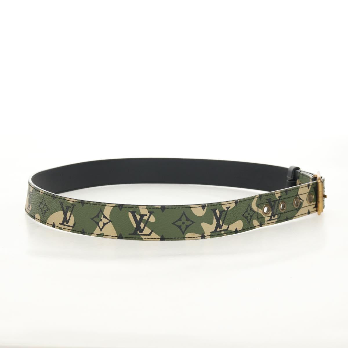 LOUIS VUITTON Monogram Camouflage Ceinture Belt Green M9646U LV Auth 151296V