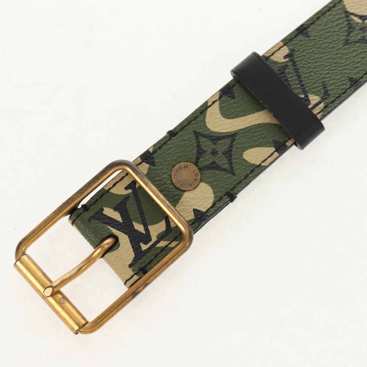LOUIS VUITTON Monogram Camouflage Ceinture Belt Green M9646U LV Auth 151296V
