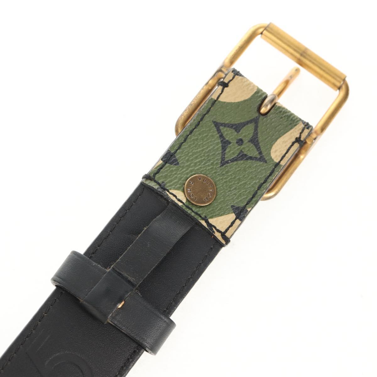 LOUIS VUITTON Monogram Camouflage Ceinture Belt Green M9646U LV Auth 151296V