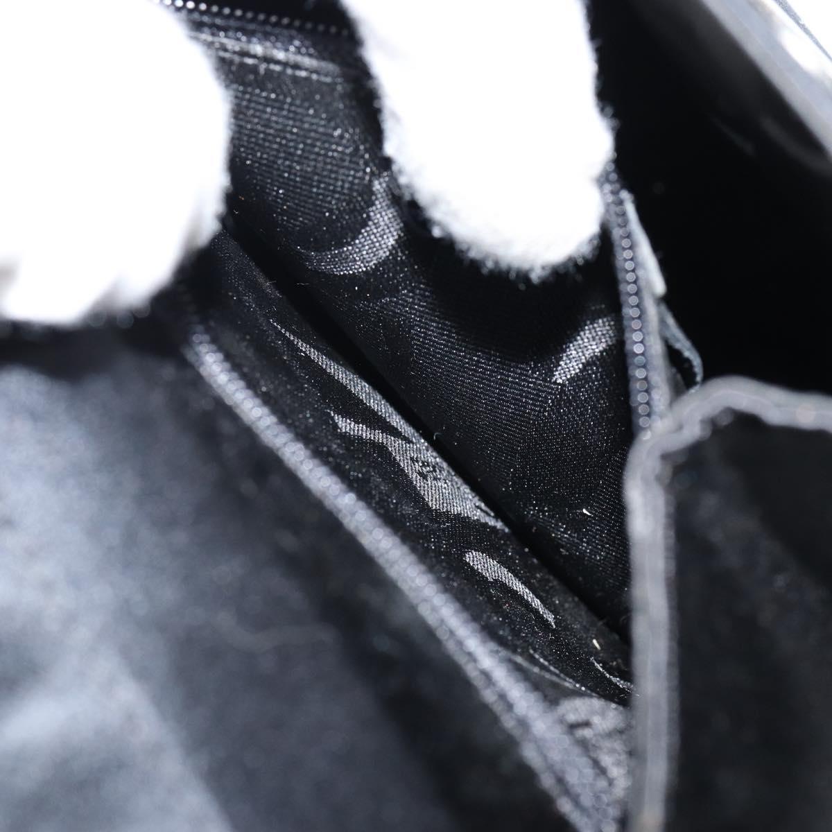 Salvatore Ferragamo Vala Hand Bag Satin 2way Black Silver Auth 151299