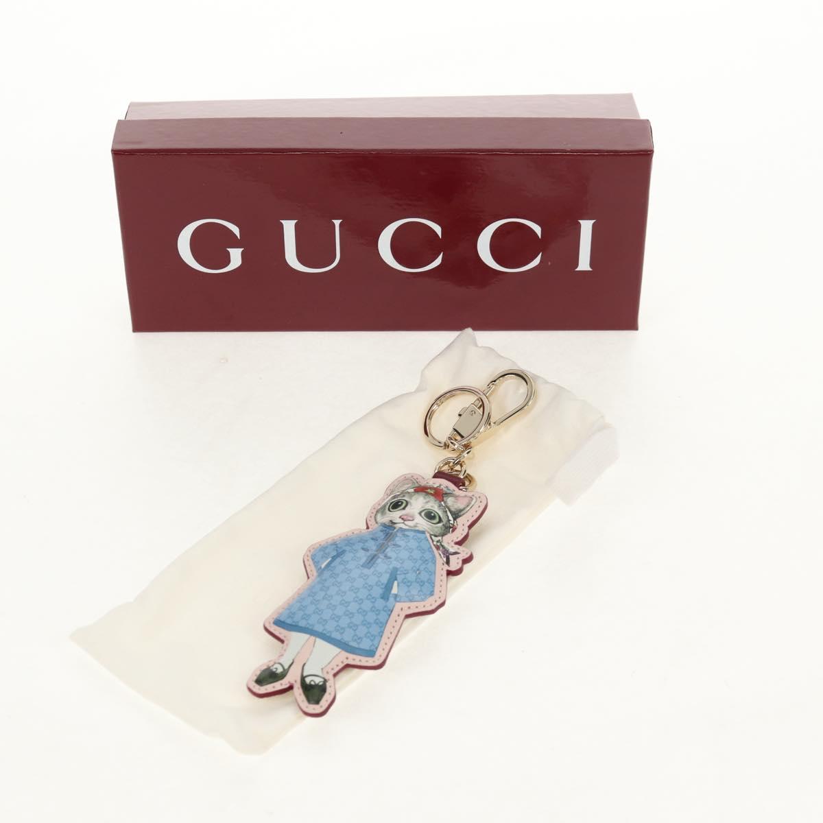 GUCCI GG Supreme x Yuko Higuchi Key Holder PVC Beige Gold Auth 151301M