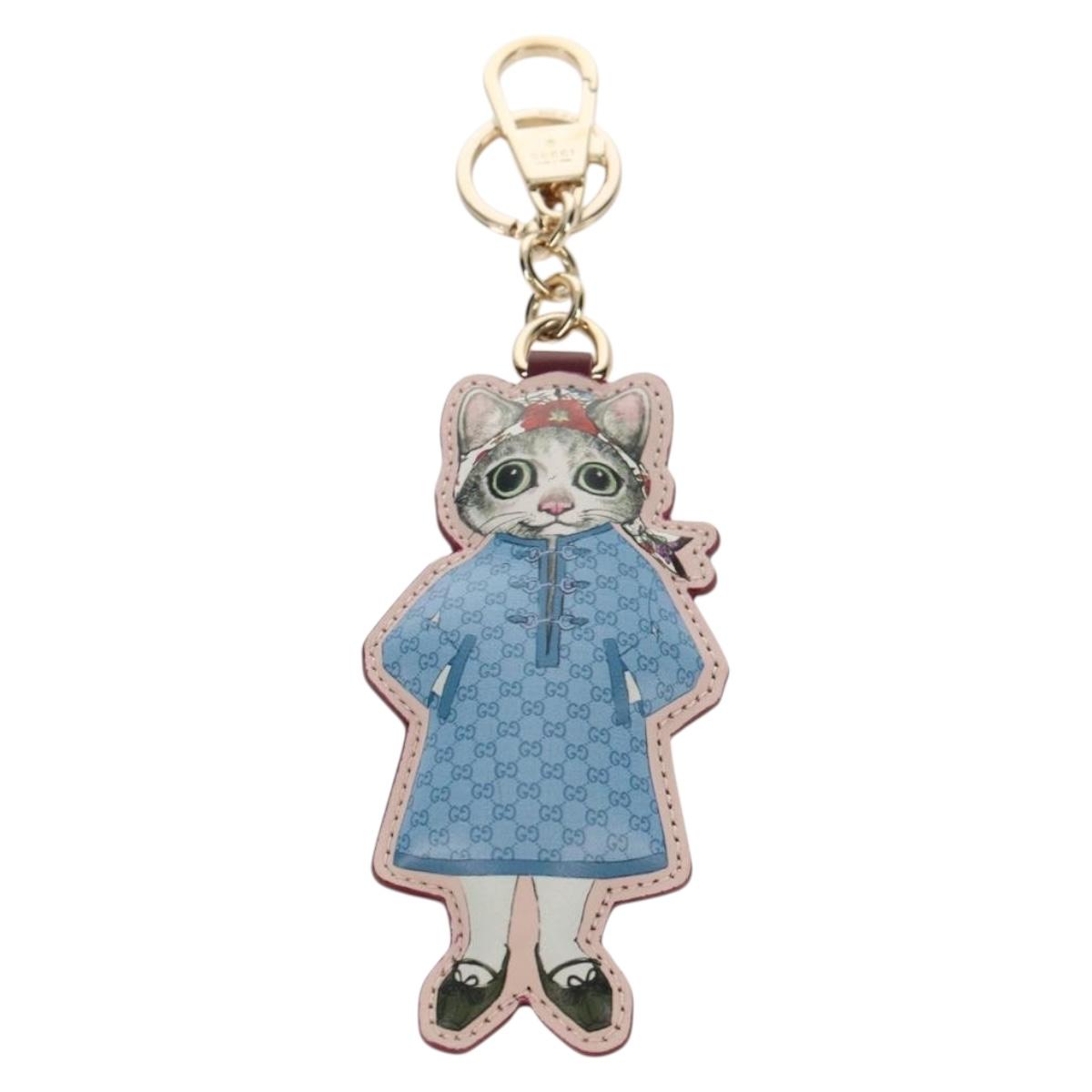 GUCCI GG Supreme x Yuko Higuchi Key Holder PVC Beige Gold Auth 151301M