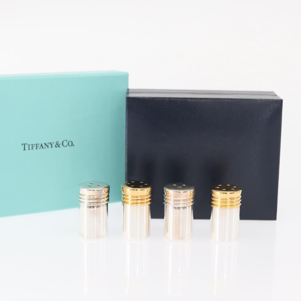 TIFFANY&Co. Salt & Pepper Shakers Ag925 Silver Auth 151305