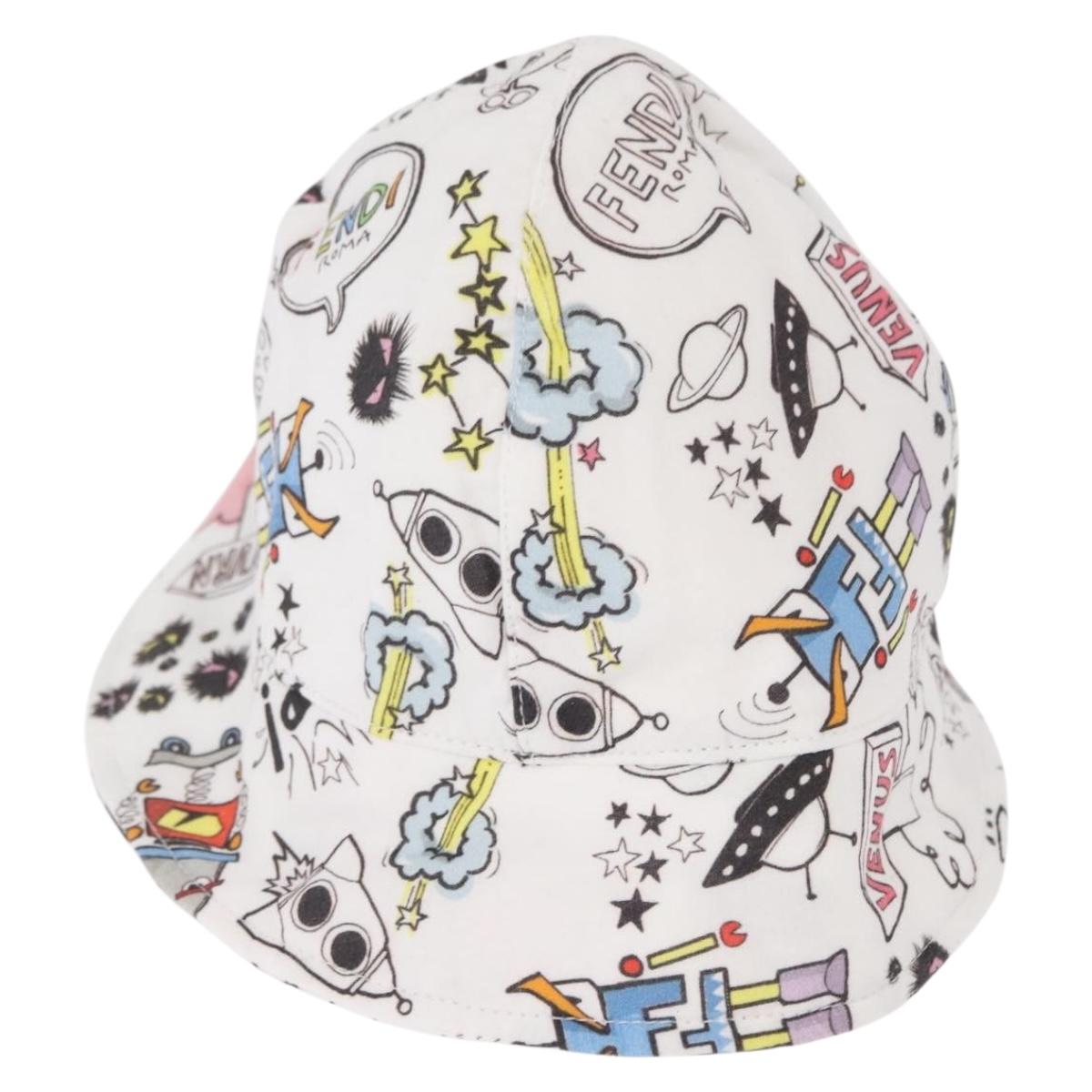 FENDI Baby Hats cotton White Auth 151306