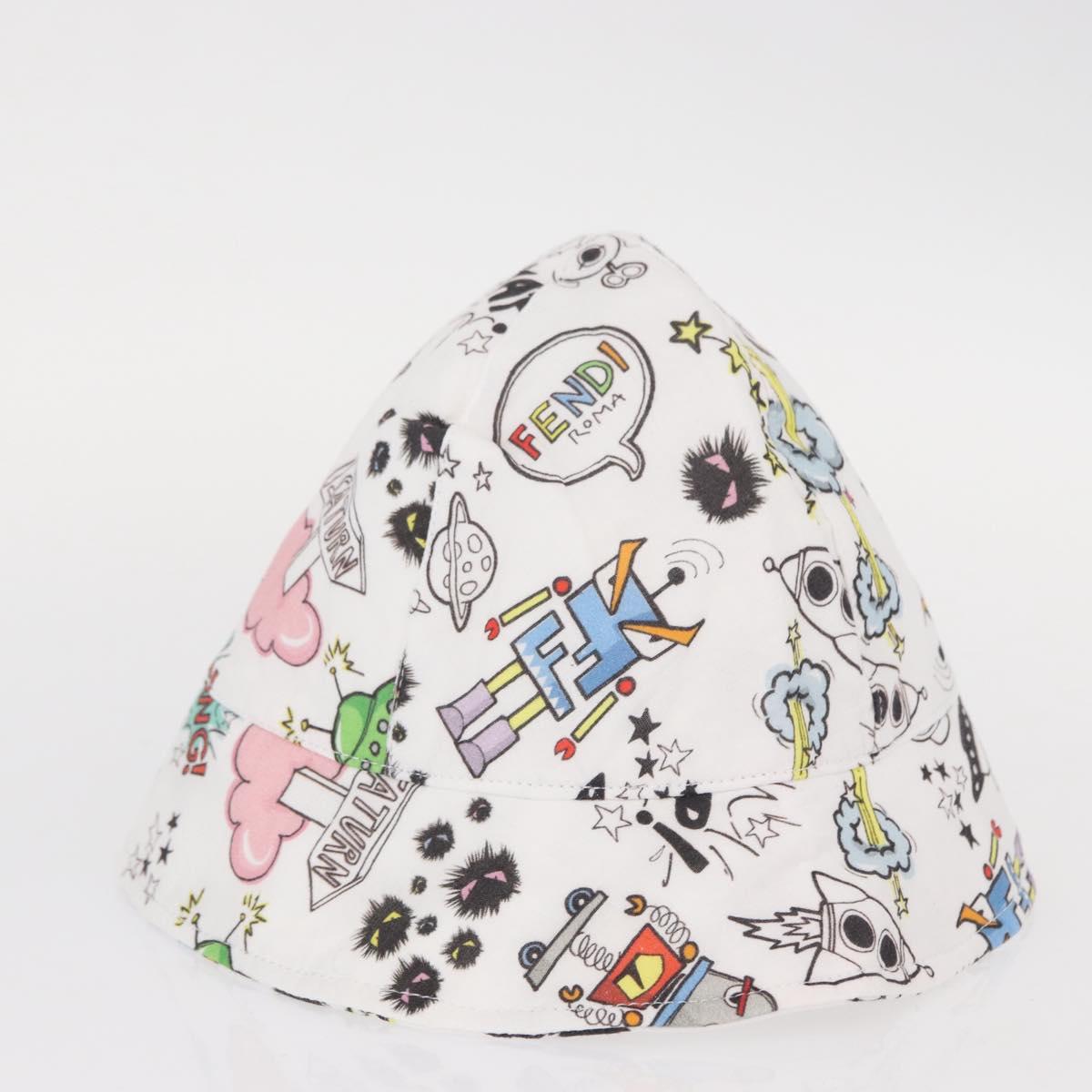 FENDI Baby Hats cotton White Auth 151306