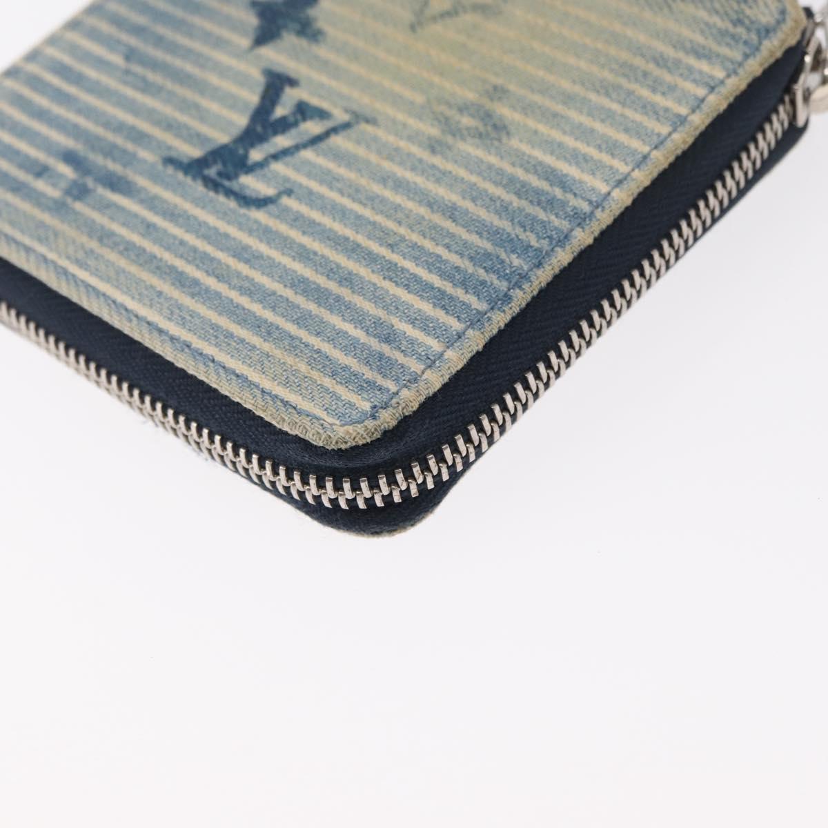 LOUIS VUITTON Monogram Watercolor Zippy Compact Wallet Blue M80461 Auth 151307