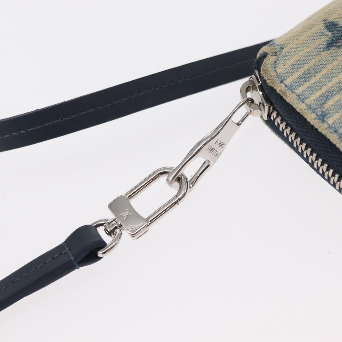 LOUIS VUITTON Monogram Watercolor Zippy Compact Wallet Blue M80461 Auth 151307