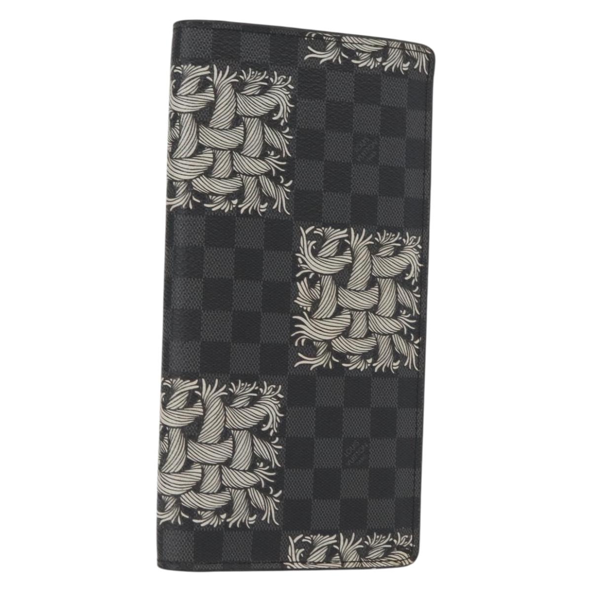 LOUIS VUITTON Damier Graphite Porte Feuille Brother Wallet N61211 Auth 151308