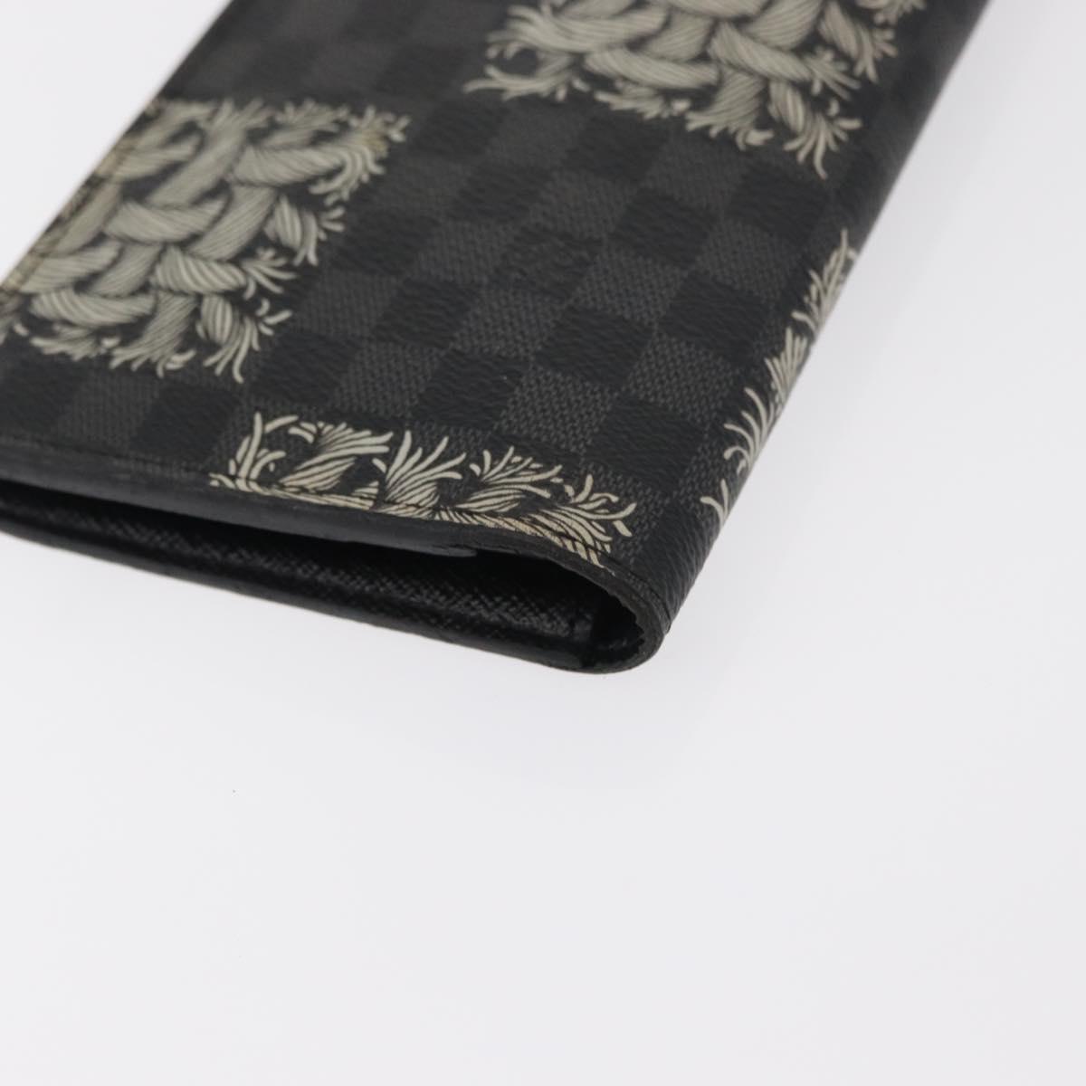 LOUIS VUITTON Damier Graphite Porte Feuille Brother Wallet N61211 Auth 151308