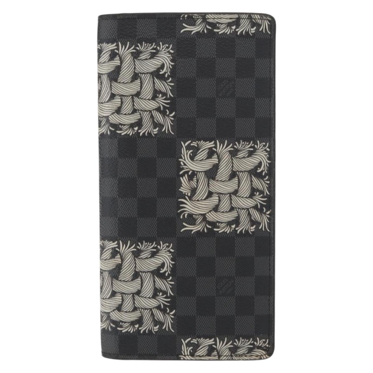 LOUIS VUITTON Damier Graphite Porte Feuille Brother Wallet N61211 Auth 151308